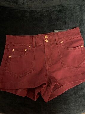 NWT lllAmerican Eagle Outfitters Wiine Red low rise Jean Shorts